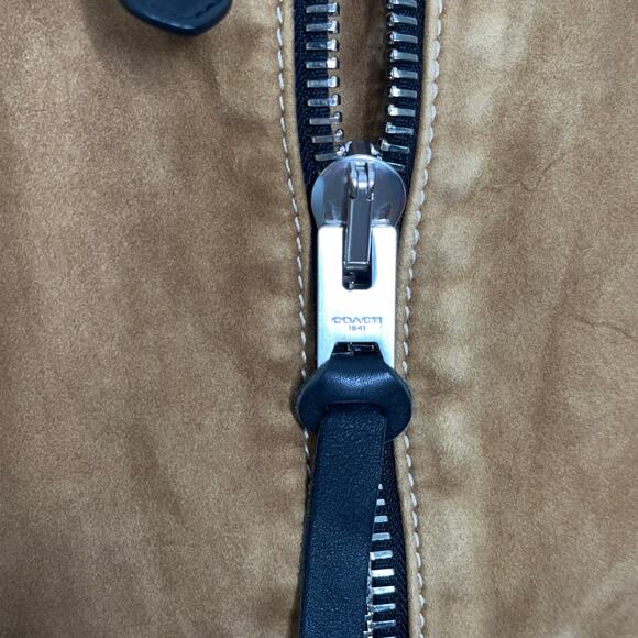 COACH 1941 Suede Lambs Leather Studded Jacket Tan Camel Sz 6 MSRP $1795 - Picture 10 of 12